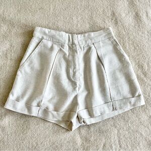 Aluf natural cream cotton shorts